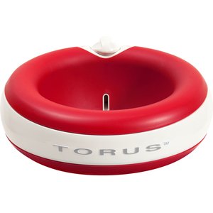 Torus Filtered Dog & Cat Water Bowl, Red, 68-oz