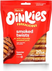 Hartz Oinkies Porkalicious 5" Smoked Flavored Natural Chew Dog Treats, 20 count slide 1 of 9