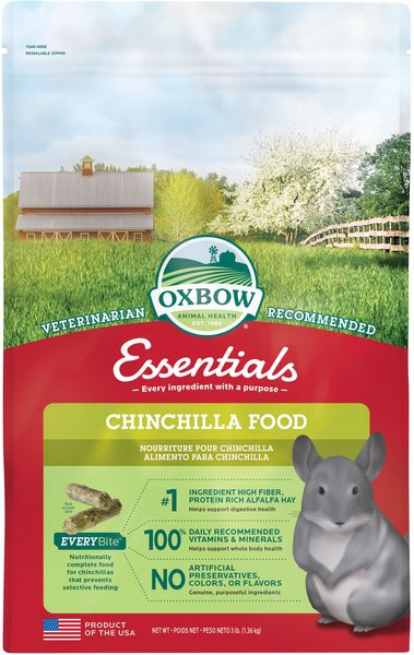 Oxbow Essentials Chinchilla Food  All Natural Chinchilla Food, 3-lb bag slide 1 of 9