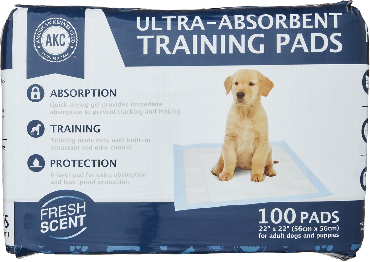 AMERICAN KENNEL CLUB AKC Dog Training Pads, 22 x 22in, 100 count