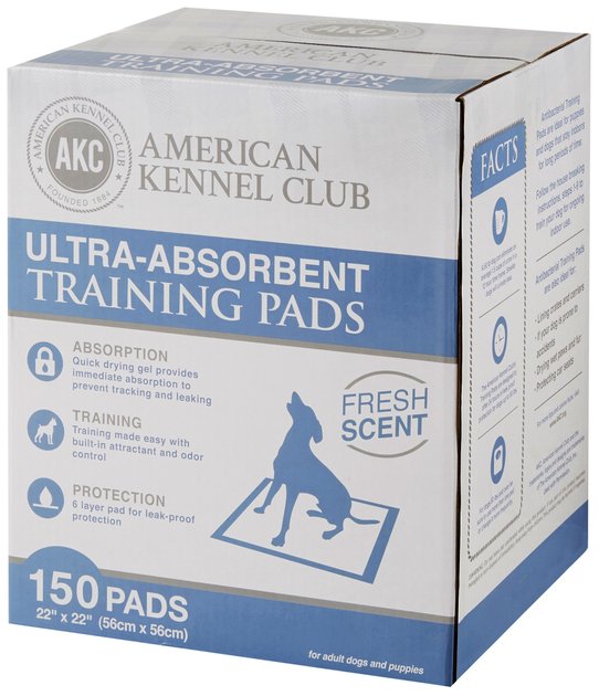 AMERICAN KENNEL CLUB AKC Dog Training Pads, 22 x 22in, 150 count