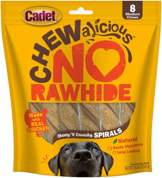 Cadet Chewalicious Chewy 'N Crunchy Spirals Chicken Flavor Dog Chews