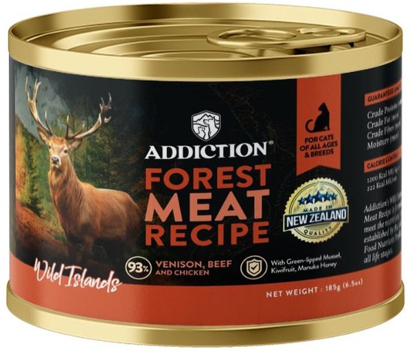Addiction Wild Islands Forest Meat Premium Venison & Beef Grain-Free Canned Wet Cat Food, 6.5-oz can, case of 24