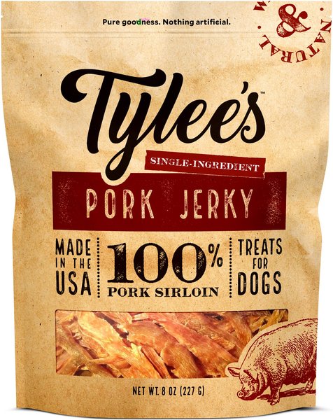 Tylee's Pork Jerky Dog Treats, 8-oz bag slide 1 of 4