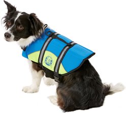 Paws Aboard Blue & Yellow Neoprene Dog Life Jacket, Small