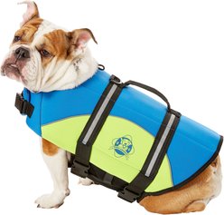 Paws Aboard Blue & Yellow Neoprene Dog Life Jacket, Medium