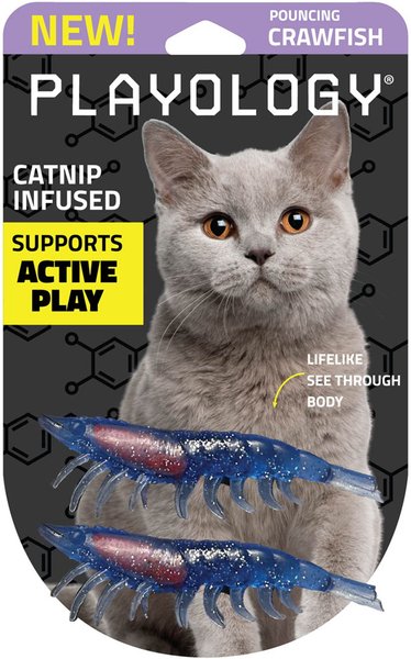 Playology Crawfish Cat Toy with Catnip, 2 count