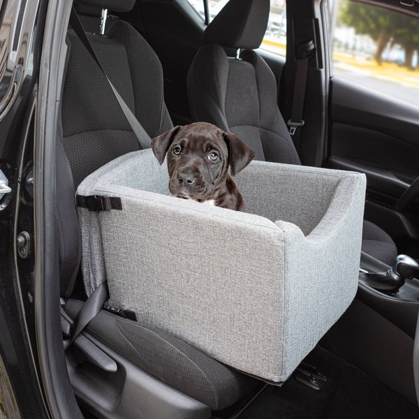 NANDOG Quilted MicroPlush Dog Car Seat Bed, Dark Gray, Medium