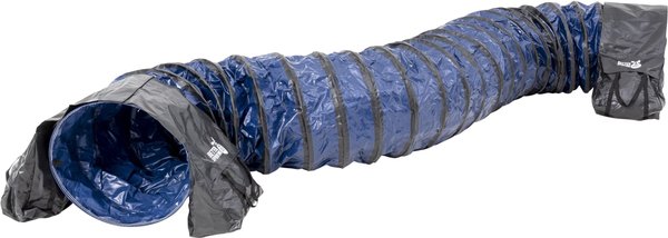 Better Sporting Dogs Heavy Duty PVC Agility Tunnel with Sandbags Dog Training Equipment, Blue