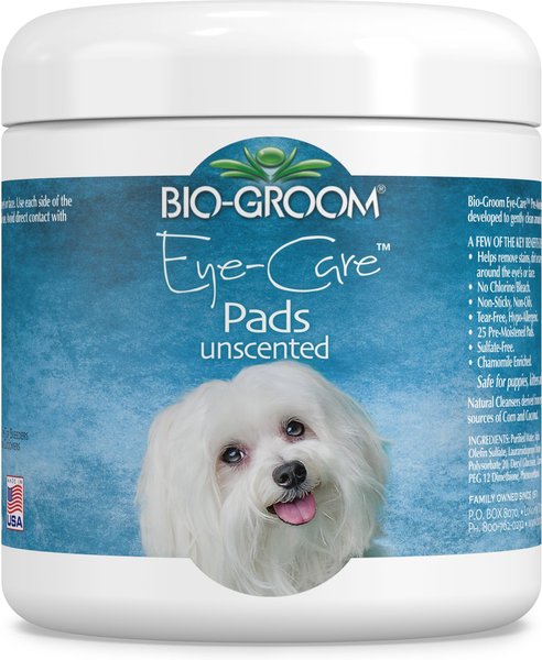 Bio-Groom Eye-Care Unscented Pads Dog, Cat & Small Pet Eye Wipes