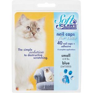 Soft Claws Cat Nail Caps, 40 count, Small, Blue