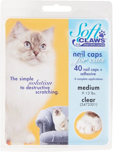 Soft Claws Cat Nail Caps, 40 count, Medium, Clear slide 1 of 6