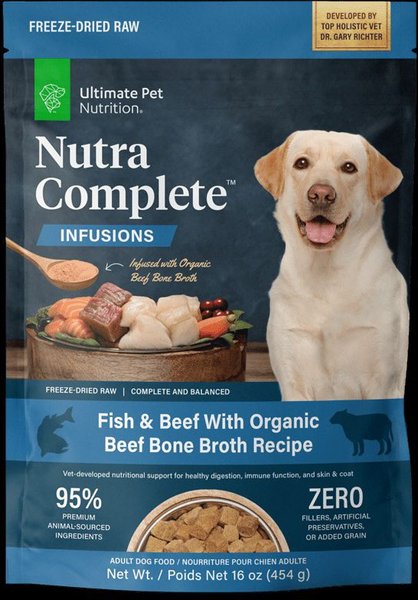 ULTIMATE PET NUTRITION Nutra Complete Plus Bone Broth Fish & Beef Grain ...