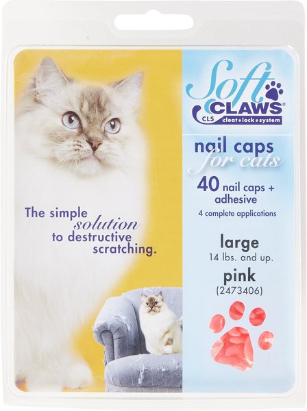 Soft Claws Cat Nail Caps, 40 count, Large, Pink slide 1 of 6