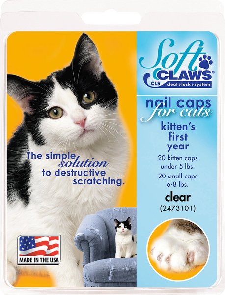 Soft Claws Nail Caps for Kittens, 40 Count, Kitten, Clear slide 1 of 5