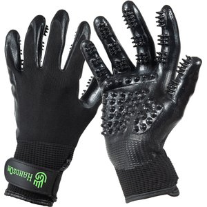 HandsOn All-In-One Pet Bathing & Grooming Gloves, Black, X-Large