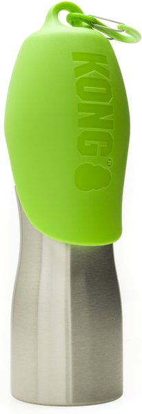 KONG H2O Stainless Steel Dog Water Bottle, Green, 25-oz slide 1 of 2