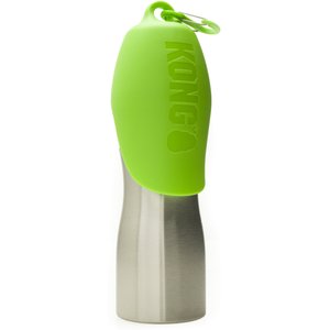 KONG H2O Stainless Steel Dog Water Bottle, Green, 25-oz