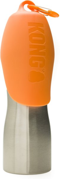 KONG H2O Stainless Steel Dog Water Bottle, Orange, 25-oz slide 1 of 2