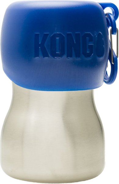 KONG H2O Stainless Steel Dog Water Bottle, Blue, 9.5-oz slide 1 of 2