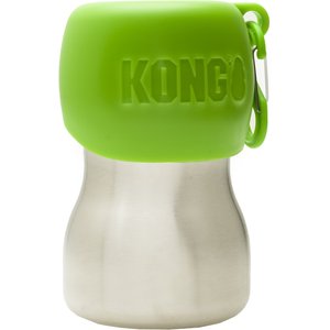 KONG H2O Stainless Steel Dog Water Bottle, Green, 9.5-oz