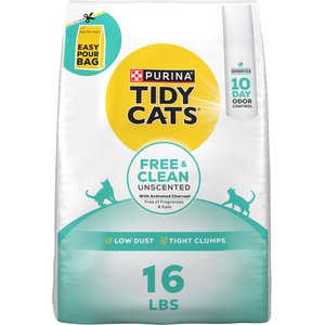 Tidy Cats Free & Clean Unscented Clumping Clay Cat Litter, 16-lb bag