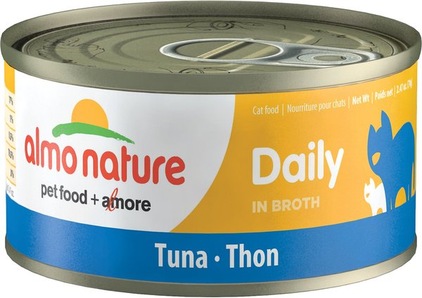Almo Nature Daily Tuna in Broth Grain-Free Canned Cat Food, 2.47-oz, case of 12 slide 1 of 7