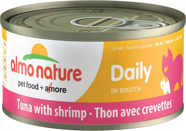 Almo Nature Daily Tuna with Shrimp in Broth Grain-Free Canned Cat Food, 2.47-oz, case of 12 slide 1 of 8