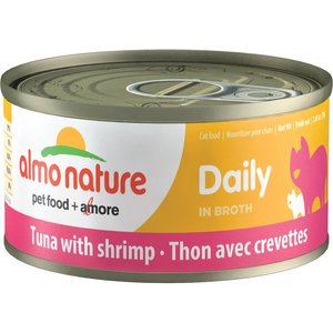 Almo Nature Daily Tuna with Shrimp in Broth Grain-Free Canned Cat Food, 2.47-oz, case of 12