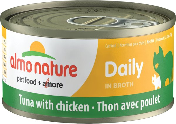 Almo Nature Daily Tuna with Chicken in Broth Grain-Free Canned Cat Food, 2.47-oz, case of 12 slide 1 of 8