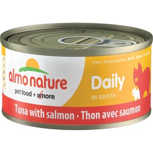 Almo Nature Daily Tuna with Salmon in Broth Grain-Free Canned Cat Food, 2.47-oz, case of 12