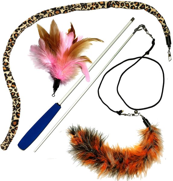 Pet Fit For Life 3 Feather Dual Rod Wand Cat Toy slide 1 of 8