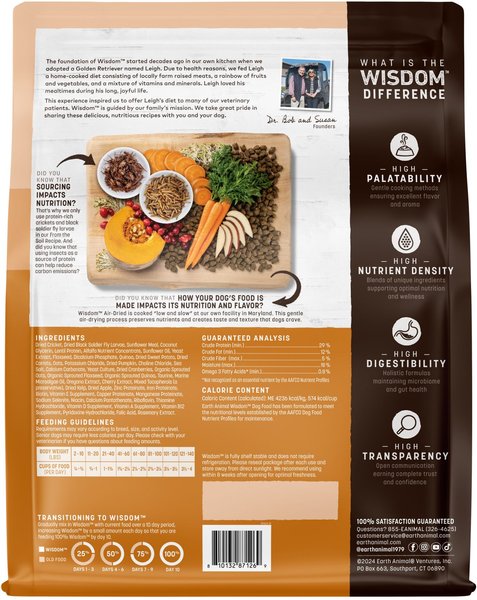Earth Animal Wisdom Air-Dried From the Soil Recipe Insect-Based Premium Natural Dog Food