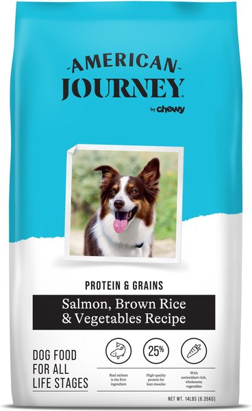American Journey Protein & Grains Formula Salmon, Brown Rice & Vegetables Recipe Dry Dog Food, 14-lb bag slide 1 of 10