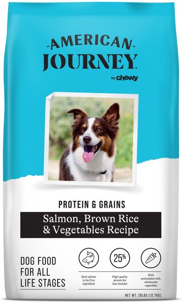 American Journey Protein & Grains Salmon, Brown Rice & Vegetables Recipe Dry Dog Food, 28-lb bag slide 1 of 10