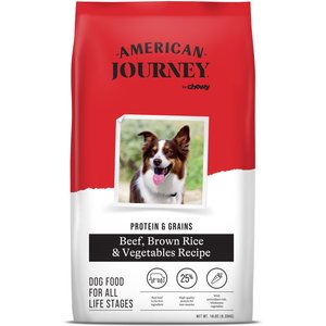 American Journey Protein & Grains Beef, Brown Rice & Vegetables Recipe Dry Dog Food, 14-lb bag
