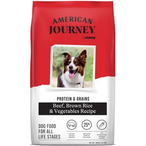 American Journey Protein & Grains Beef, Brown Rice & Vegetables Recipe Dry Dog Food, 28-lb bag