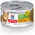 Hill's Science Diet Adult 7+ Senior Vitality Chicken & Vegetable Stew Canned Cat Food, 2.9-oz, case of 24