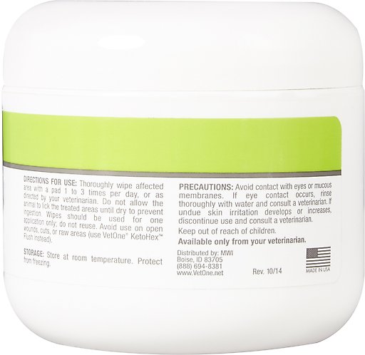 VetOne KetoHex Antiseptic Pet Wipes, 50 count