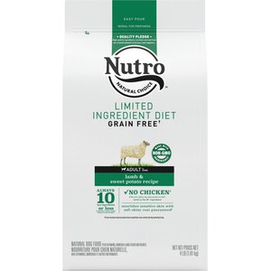 Nutro Limited Ingredient Diet Sensitive Support with Real Lamb & Sweet Potato Grain-Free Adult Dry Dog Food, 4-lb bag