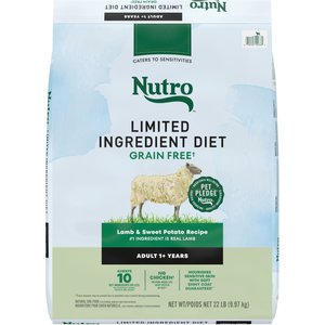 Nutro Limited Ingredient Diet Sensitive Support with Real Lamb & Sweet Potato Grain-Free Adult Dry Dog Food, 22-lb bag