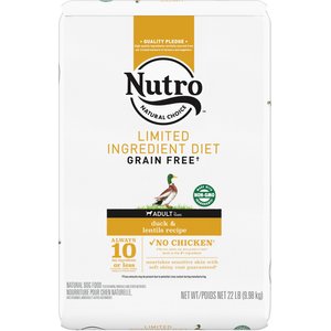 Nutro Limited Ingredient Diet Sensitive Support with Real Duck & Lentils Grain-Free Adult Dry Dog Food, 22-lb bag