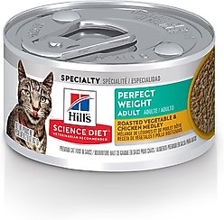 Hill's Science Diet Adult Perfect Weight Roasted Vegetable & Chicken Medley Canned Cat Food, 2.9-oz, case of 24