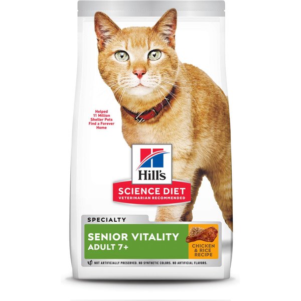HILL'S SCIENCE DIET Adult 11+ Indoor Age Defying Dry Cat Food, 7lb bag