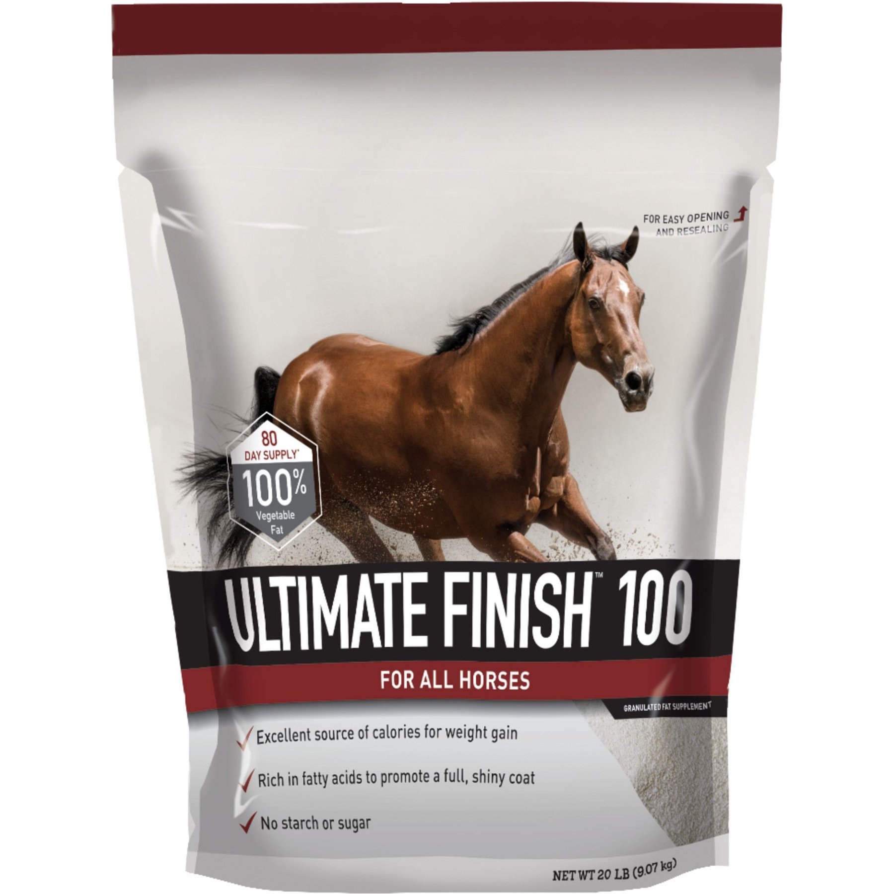 BUCKEYE NUTRITION Ultimate Finish 100 Weight Gain Granules Horse  Supplement, 20-lb soft pack 