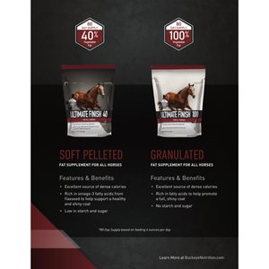 Buckeye Nutrition Ultimate Finish 100 Weight Gain Granules Horse Supplement, 20-lb soft pack