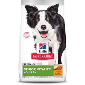 Hill's Science Diet Adult 7+ Senior Vitality Chicken Recipe Dry Dog Food, 3.5-lb bag