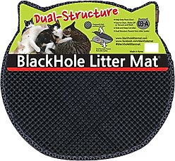 Moonshuttle Headshaped Blackhole Litter Mat, Dark Gray