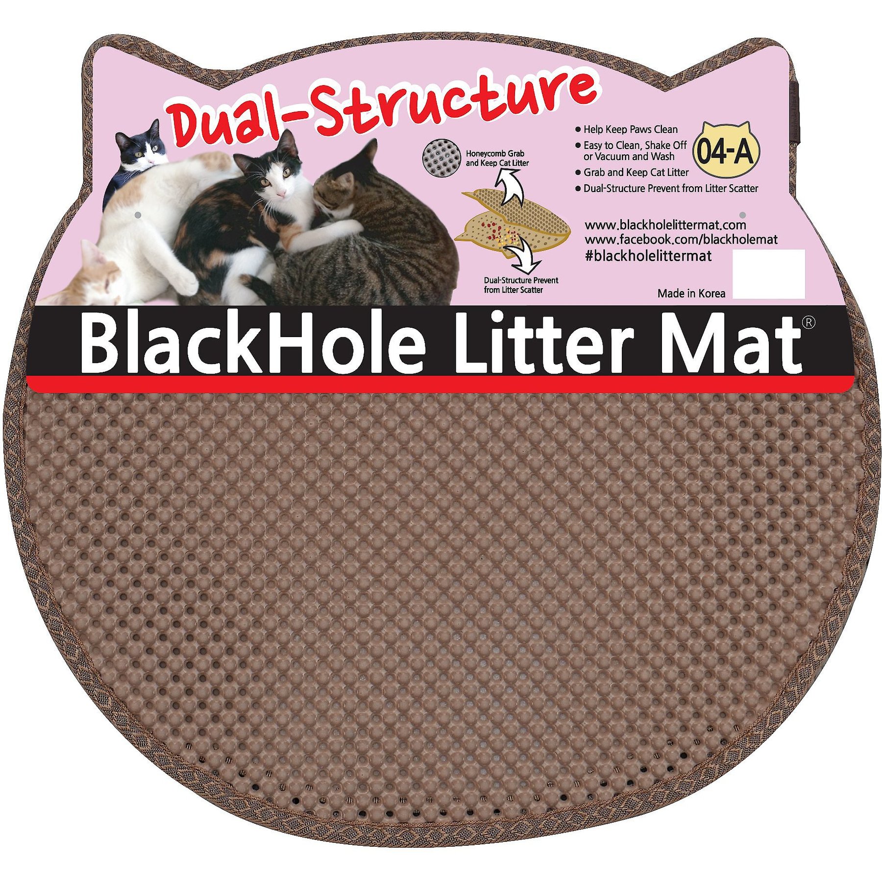 Cat Litter Mat Extra Large With Scatter Control in Brown - Smiling Paws Pets