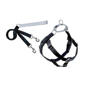 2 Hounds Design Freedom No Pull Nylon Dog Harness & Leash, Black, X-Small: 15 to 20-in chest, 5/8-in wide